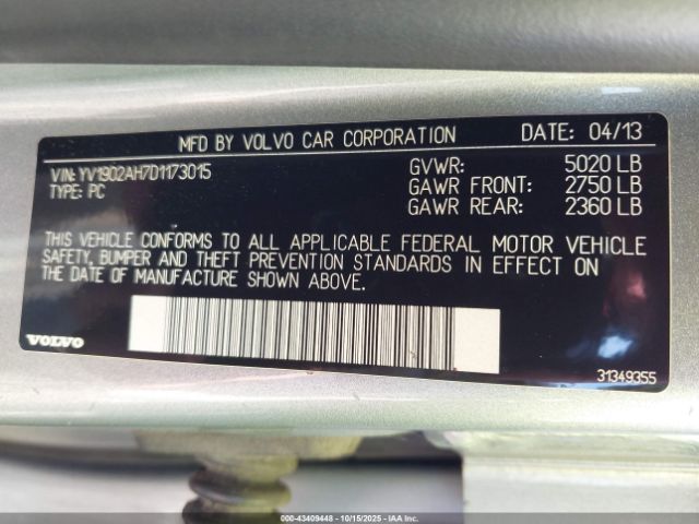 2013 VOLVO S80 YV1902AH7D1173015 Photo 8