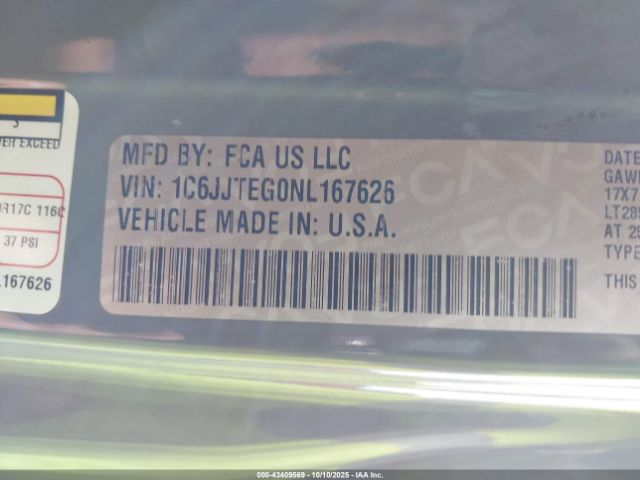 2022 JEEP GLADIATOR 1C6JJTEG0NL167626 Photo 8