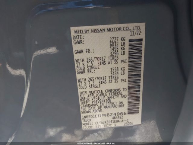 2023 NISSAN FRONTIER 1N6ED1EJ1PN624966 Photo 8