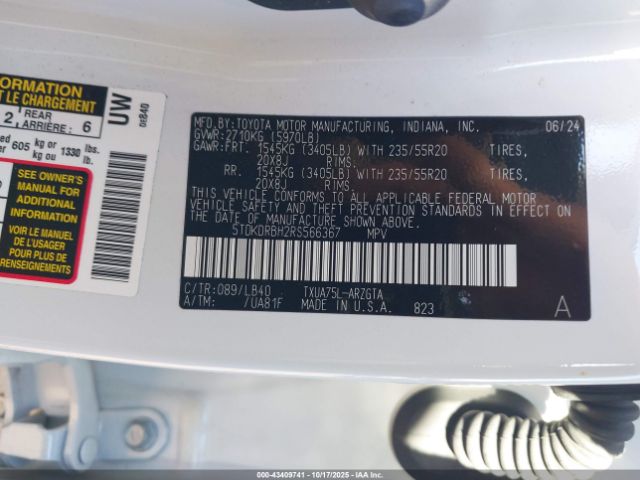 2024 TOYOTA HIGHLANDER 5TDKDRBH2RS566367 Photo 8