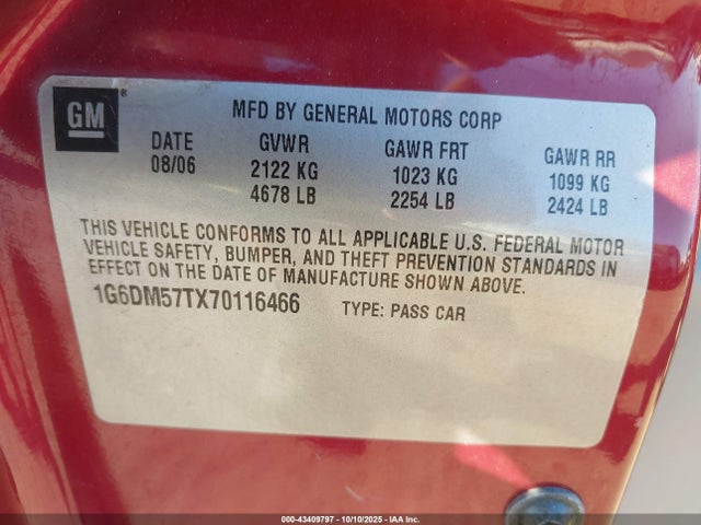 2007 CADILLAC CTS 1G6DM57TX70116466 Photo 8