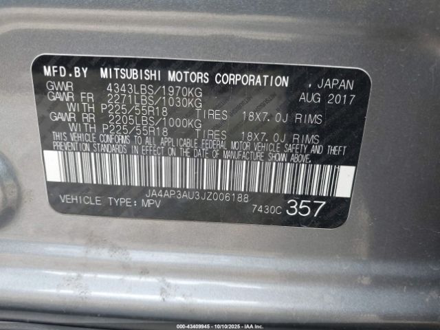 2018 MITSUBISHI OUTLANDER SPORT JA4AP3AU3JZ006188 Photo 8