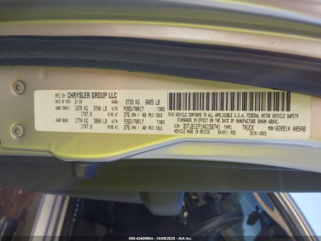 2010 DODGE RAM 1500 3D7JB1EP1AG156741 Photo 8