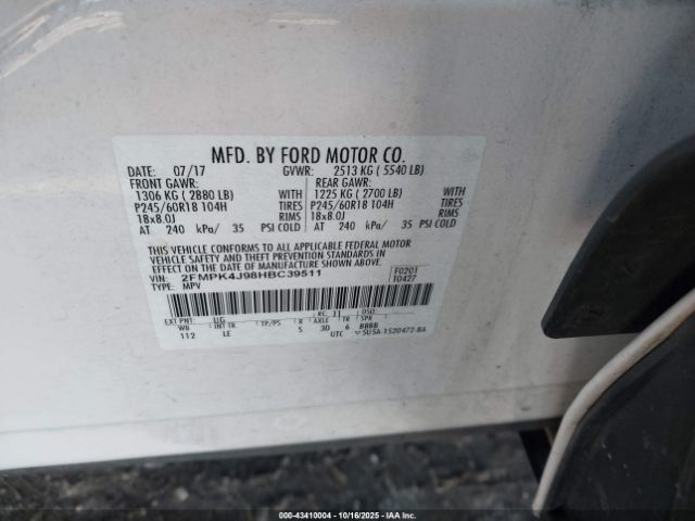 2017 FORD EDGE 2FMPK4J98HBC39511 Photo 8