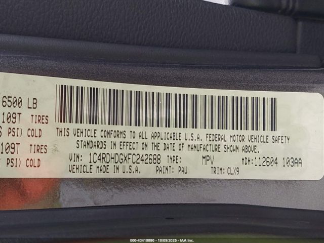 2015 DODGE DURANGO 1C4RDHDGXFC242688 Photo 8