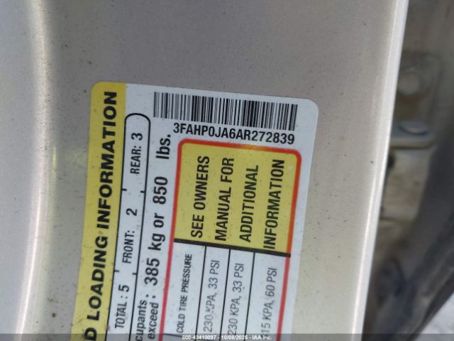 2010 FORD FUSION 3FAHP0JA6AR272839 Photo 8