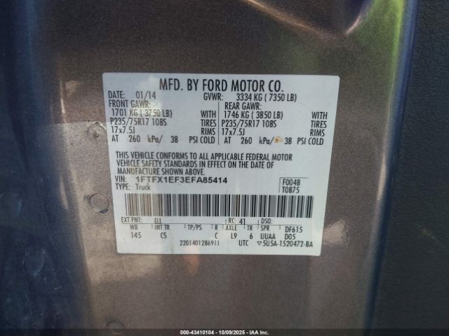 2014 FORD F-150 1FTFX1EF3EFA85414 Photo 8