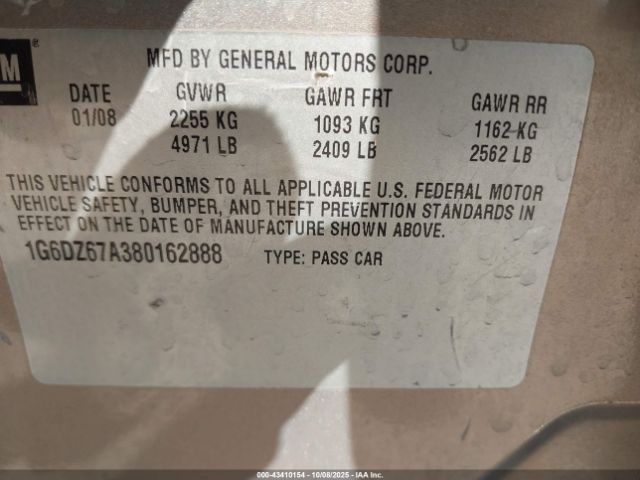 2008 CADILLAC STS 1G6DZ67A380162888 Photo 8