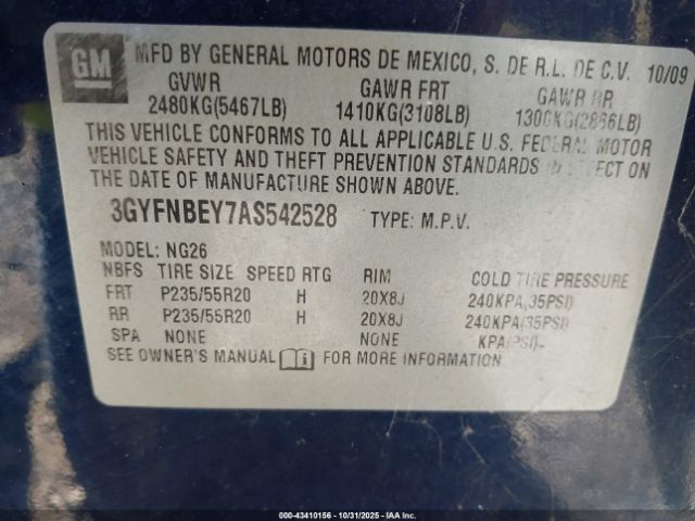 2010 CADILLAC SRX 3GYFNBEY7AS542528 Photo 8