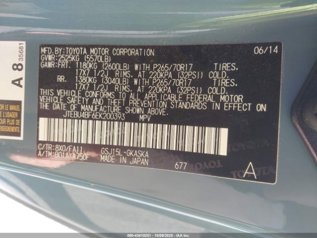 2014 TOYOTA FJ CRUISER JTEBU4BF6EK200393 Photo 8