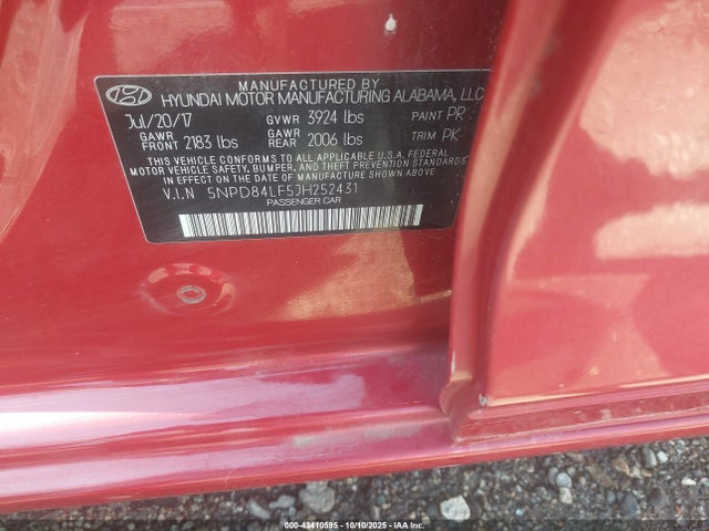 2018 HYUNDAI ELANTRA 5NPD84LF5JH252431 Photo 8