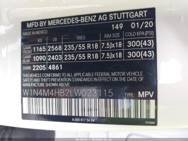 2020 MERCEDES-BENZ GLB 250 W1N4M4HB2LW023115 Photo 8