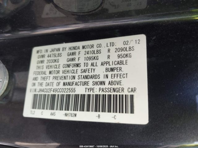 2012 ACURA TSX JH4CU2F49CC022555 Photo 8