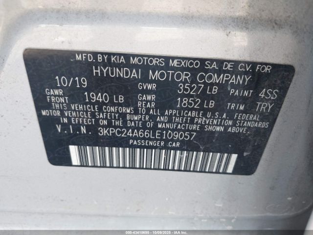 2020 HYUNDAI ACCENT 3KPC24A66LE109057 Photo 8