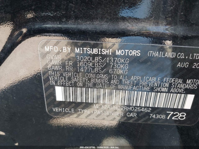 Mitsubishi mivec 2024 ML32AUHJ2RH025462 Image 9