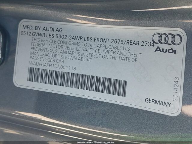 2013 AUDI S5 WAUVGAFH1DN001118 Photo 8