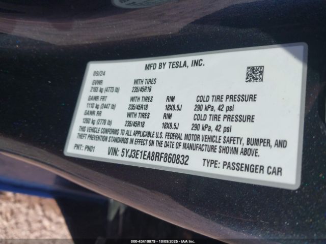2024 TESLA MODEL 3 5YJ3E1EA8RF860832 Photo 8