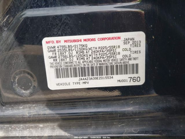 2014 MITSUBISHI OUTLANDER JA4AZ3A39EZ015534 Photo 8