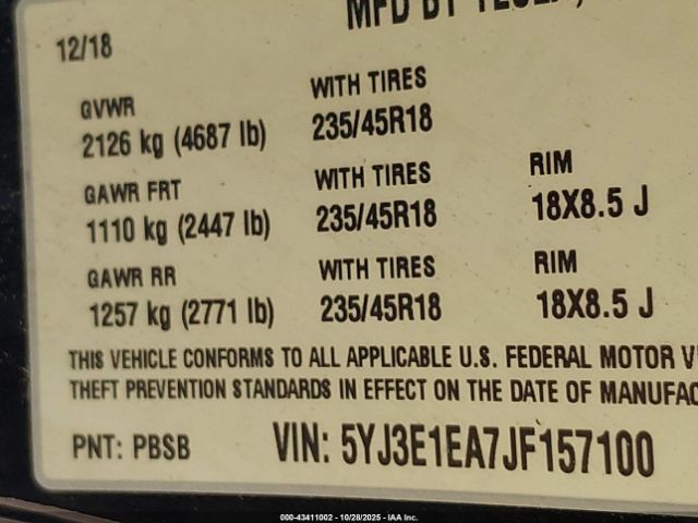 2018 TESLA MODEL 3 5YJ3E1EA7JF157100 Photo 8