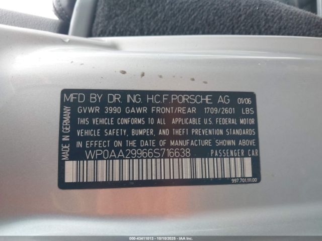 2006 PORSCHE 911 WP0AA29966S716638 Photo 8