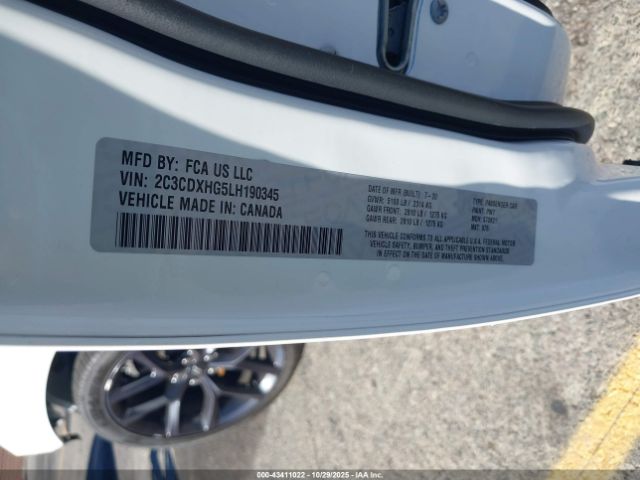 2020 DODGE CHARGER 2C3CDXHG5LH190345 Photo 8