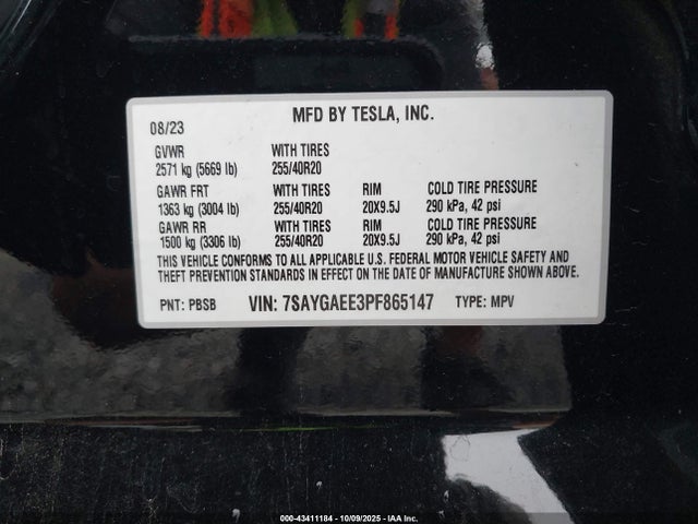 2023 TESLA MODEL Y 7SAYGAEE3PF865147 Photo 8
