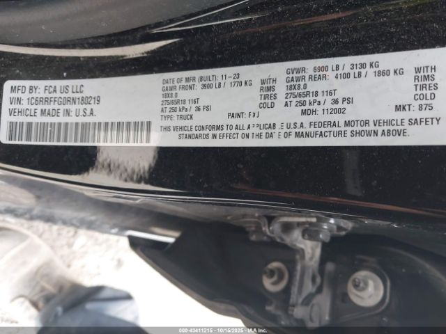 2024 RAM 1500 1C6RRFFG0RN180219 Photo 8