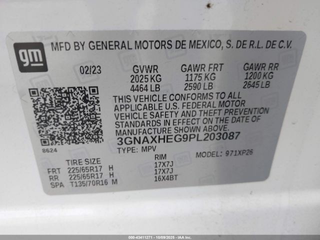 2023 CHEVROLET EQUINOX 3GNAXHEG9PL203087 Photo 8