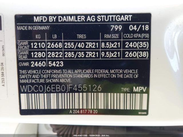 2018 MERCEDES-BENZ AMG GLC 43 COUPE WDC0J6EB0JF455126 Photo 8