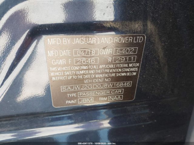 2018 JAGUAR XJ SAJWJ2GD0J8W16846 Photo 8