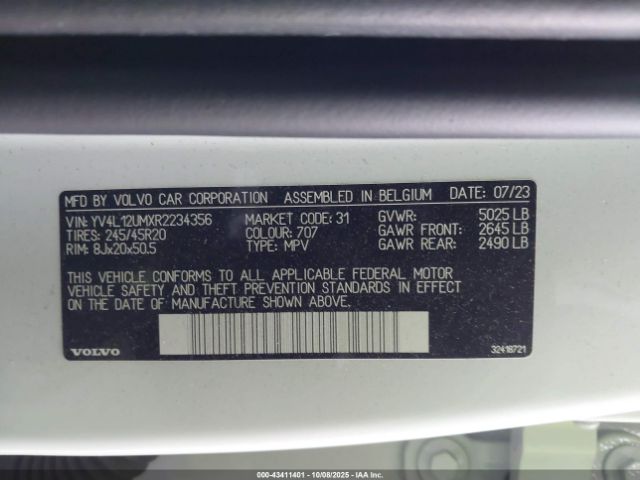 2024 VOLVO XC40 YV4L12UMXR2234356 Photo 8