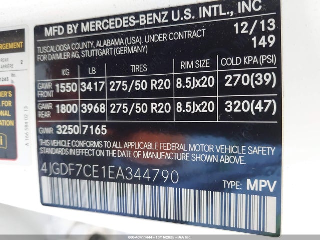 2014 MERCEDES-BENZ GL 450 4JGDF7CE1EA344790 Photo 8