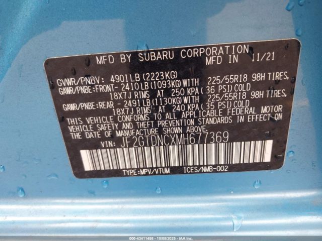 2021 SUBARU CROSSTREK JF2GTDNCXMH677369 Photo 8