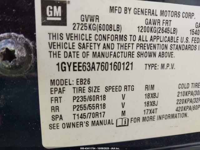 2006 CADILLAC SRX 1GYEE63A760160121 Photo 8