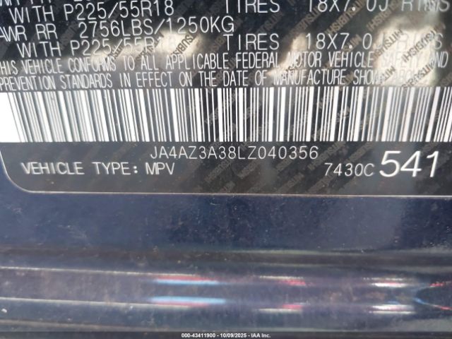 2020 MITSUBISHI OUTLANDER JA4AZ3A38LZ040356 Photo 8