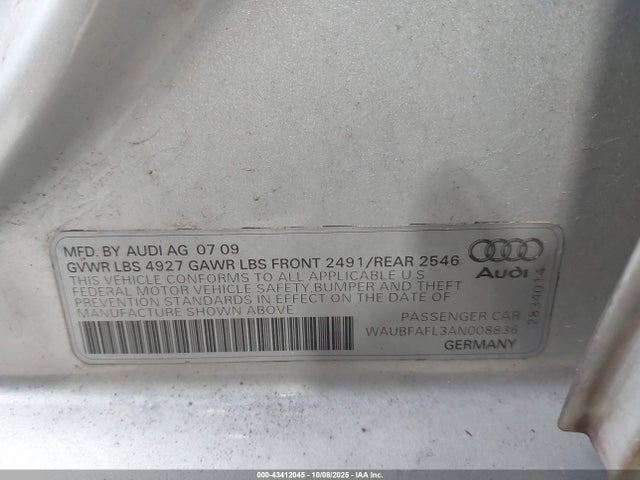 2010 AUDI A4 WAUBFAFL3AN008836 Photo 8