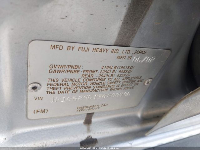 2003 SUBARU IMPREZA JF1GG29613G800496 Photo 8