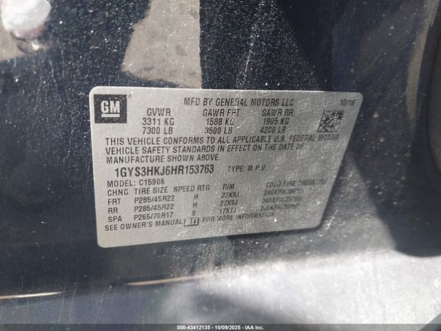 2017 CADILLAC ESCALADE ESV 1GYS3HKJ6HR153763 Photo 8