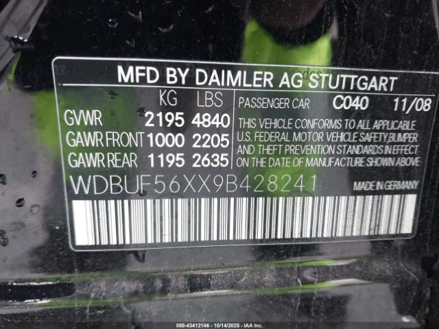 2009 MERCEDES-BENZ E 350 WDBUF56XX9B428241 Photo 8