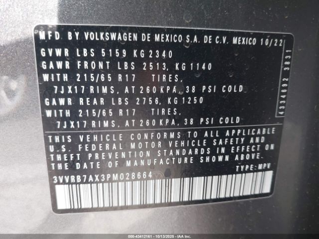 2023 VOLKSWAGEN TIGUAN 3VVRB7AX3PM028664 Photo 8