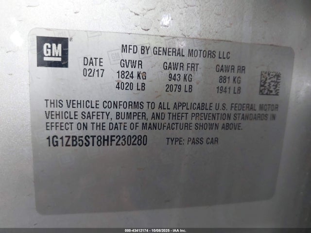 Chevrolet MALIBU LS 2017 1G1ZB5ST8HF230280 Image 25