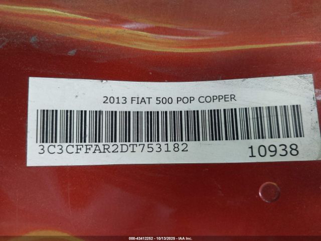 2013 FIAT 500 3C3CFFAR2DT753182 Photo 8