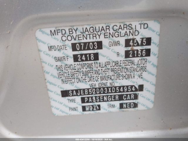 2003 JAGUAR X-TYPE SAJEB52D03XD54954 Photo 8