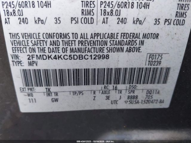 2013 FORD EDGE 2FMDK4KC5DBC12998 Photo 8