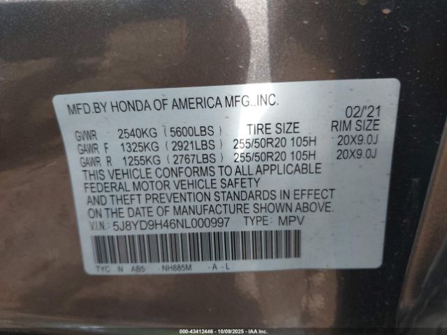 2022 ACURA MDX 5J8YD9H46NL000997 Photo 8