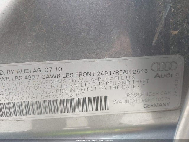 Продаж на аукціоні авто 2011 Audi A4 2.0t Premium, vin: WAUBFAFL9BN010575, номер лоту: 43412512