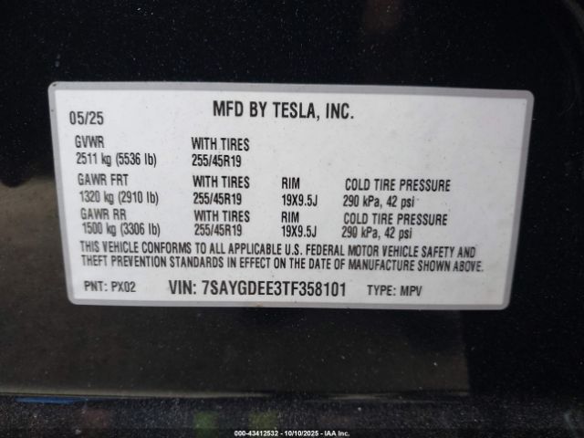 2026 TESLA MODEL Y 7SAYGDEE3TF358101 Photo 8