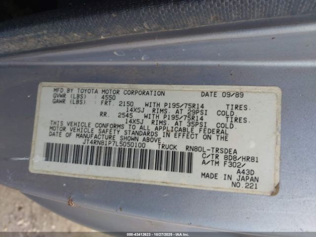 1990 TOYOTA PICKUP JT4RN81P7L5050100 Photo 8