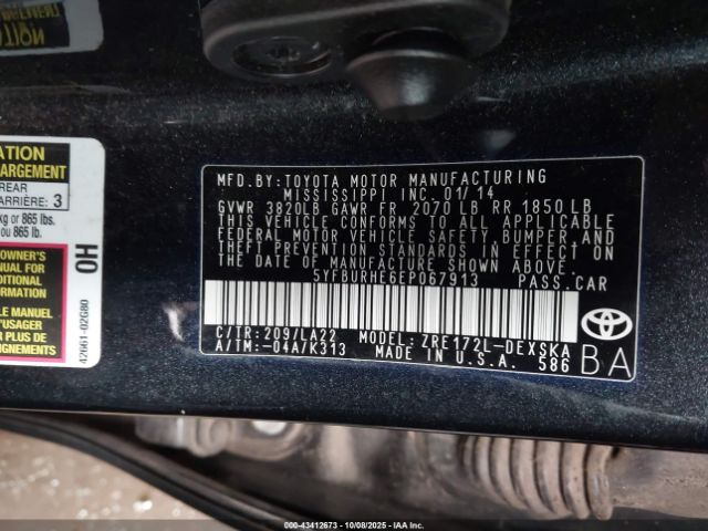2014 TOYOTA COROLLA 5YFBURHE6EP067913 Photo 8