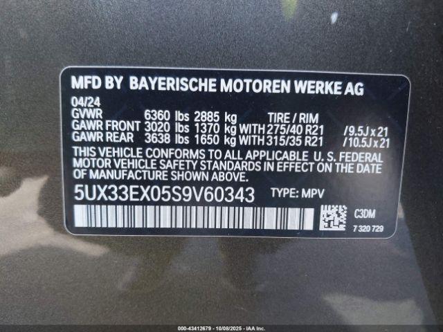 2025 BMW X6 5UX33EX05S9V60343 Photo 8